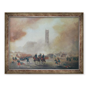 Tablou inramat - Gustave Clarence Rodolphe Boulanger - Comuna Paris, lupta in fata Turului Saint-Jacques, 70 x 90 cm
