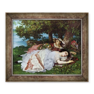 Tablou inramat - Gustave Courbet - Fetele de pe malul Senei, 50 x 60 cm