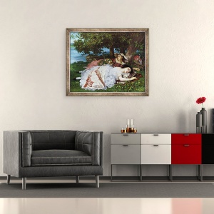 Tablou inramat - Gustave Courbet - Fetele de pe malul Senei, 50 x 60 cm - Img 2
