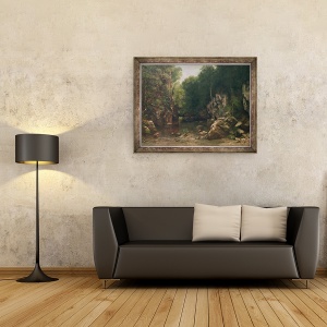 Tablou inramat - Gustave Courbet - Fluxul acoperit sau Dark Stream, 60 x 80 cm - Img 2