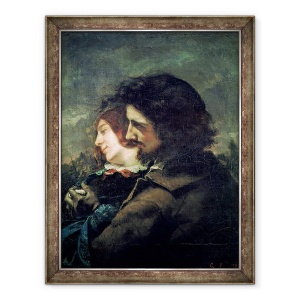 Tablou inramat - Gustave Courbet - Iubitorii fericiti, 70 x 90 cm