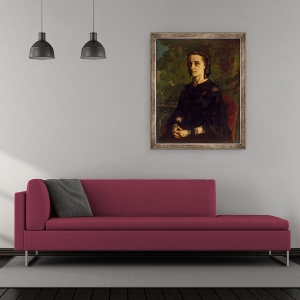 Tablou inramat - Gustave Courbet - Portretul dnei de Brayer sau Exilul Polonez, 70 x 85 cm - Img 2