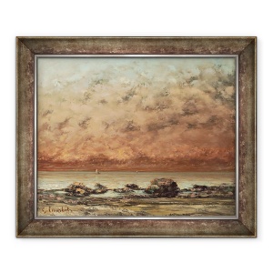 Tablou inramat - Gustave Courbet - Rocile negre de la Trouville, 70 x 85 cm