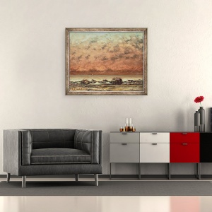 Tablou inramat - Gustave Courbet - Rocile negre de la Trouville, 70 x 85 cm - Img 2