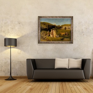 Tablou inramat - Gustave Courbet - Tinerele doamne ale satului, 60 x 80 cm - Img 2