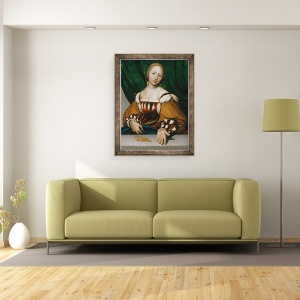Tablou inramat - Hans Holbein the Younger - Laïs din Corint, 70 x 90 cm - Img 2