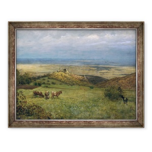 Tablou inramat - Hans Thoma - View of Kronberg a Taunus, Germania, 60 x 80 cm