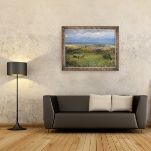 Tablou inramat - Hans Thoma - View of Kronberg a Taunus, Germania, 60 x 80 cm - Img 2