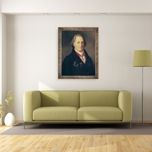 Tablou inramat - Heinrich Cristoph - Portretul lui Johann Wolfgang von Goethe 1749-1832 Cu Decoratiuni, 60 x 80 cm - Img 2