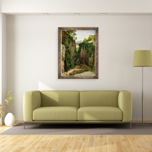 Tablou inramat - Heinrich Reinhold - Rocky Ravine in Sorrento, 60 x 80 cm - Img 2