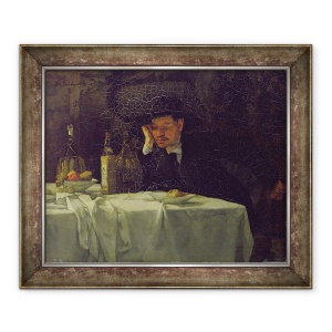Tablou inramat - Heinrich Wilhelm Truebner - Cu vin de la Roma, 50 x 60 cm