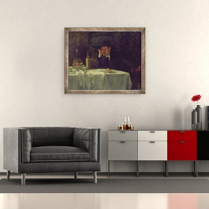 Tablou inramat - Heinrich Wilhelm Truebner - Cu vin de la Roma, 50 x 60 cm - Img 2