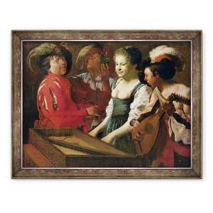 Tablou inramat - Hendrick Ter Brugghen - concert, 60 x 80 cm