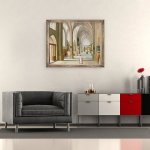 Tablou inramat - Hendrik van Steenwyck - Interiorul bisericii, 50 x 60 cm - Img 2