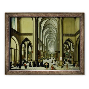 Tablou inramat - Hendrik van Steenwyck - Interiorul catedralei din Anvers, 60 x 80 cm