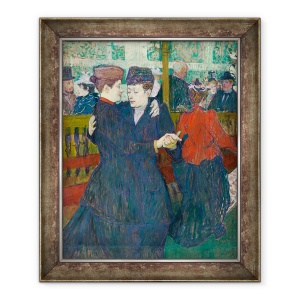 Tablou inramat - Henri de Toulouse-Lautrec - La Moulin Rouge Doua Femei Walzing, 50 x 60 cm