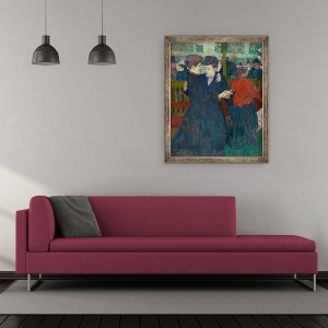 Tablou inramat - Henri de Toulouse-Lautrec - La Moulin Rouge Doua Femei Walzing, 50 x 60 cm - Img 2