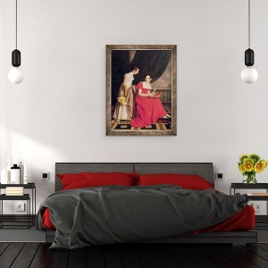 Tablou inramat - Henri Francois Riesener - Doamna Riesener si sora ei, Madame Longroy, 70 x 90 cm - Img 3