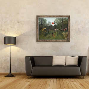 Tablou inramat - Henri J.F. Rousseau - Negro atacat de un Jaguar, 70 x 90 cm - Img 2