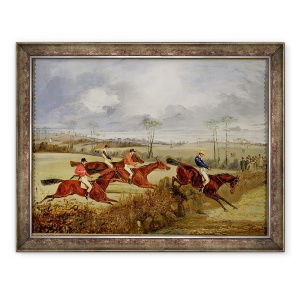 Tablou inramat - Henry Thomas Alken - Curs de cai cu obstacole I, 60 x 80 cm
