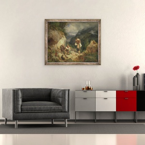 Tablou inramat - Hermann Kauffmann - Odihneste-te pe munte, 50 x 60 cm - Img 2