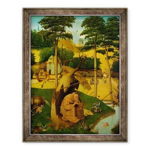 Tablou inramat - Hieronymus Bosch - Tentatia Sfantului Anton I, 70 x 90 cm