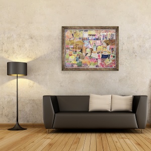 Tablou inramat - Hilary Simon - Piata Ubud, Bali, 60 x 80 cm - Img 2