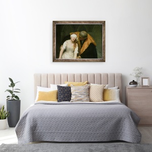 Tablou inramat - Hippolyte Delaroche - Executarea lui Lady Jane Grey I, 70 x 90 cm - Img 3
