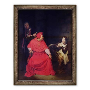 Tablou inramat - Hippolyte Delaroche - Ioana dArc 1412-31 si Cardinalul de Winchester in 1431, 60 x 80 cm