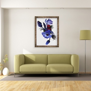 Tablou inramat - Hiroyuki Izutsu - Lalele albastre., 70 x 90 cm - Img 2
