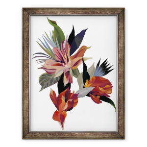 Tablou inramat - Hiroyuki Izutsu - O floare imaginara cu o baza rosie., 60 x 80 cm