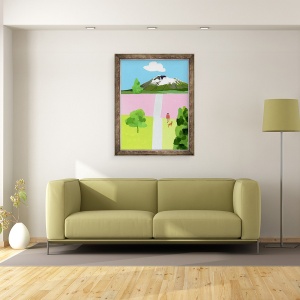 Tablou inramat - Hiroyuki Izutsu - Pink Hill, 70 x 90 cm - Img 2