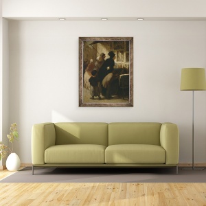Tablou inramat - Honore Daumier - in afara magazinului vanzatorului de tiparire, 70 x 90 cm - Img 2