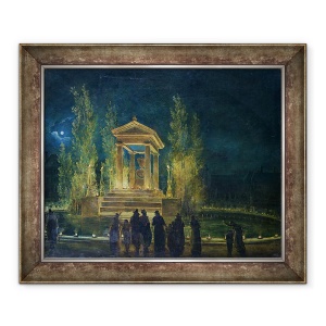 Tablou inramat - Hubert Robert - Cenotaful lui Jean Jacques Rousseau 1712-78 in Tuileries, Paris, 70 x 85 cm