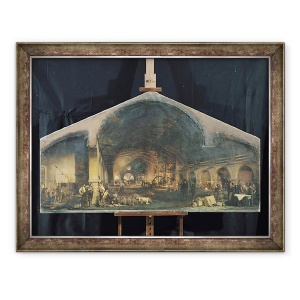 Tablou inramat - Ignace Francois Bonhomme - Interiorul Forjei de la Fourchambault, 70 x 90 cm