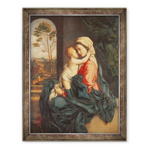 Tablou inramat - Il Sassoferrato - Fecioara si Pruncul imbratisand, 70 x 90 cm