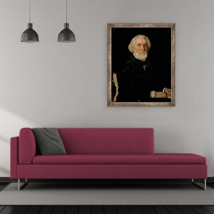 Tablou inramat - Ilya Efimovich Repin - Portretul lui Ivan S. Turgenev 1818-83, 50 x 60 cm - Img 2