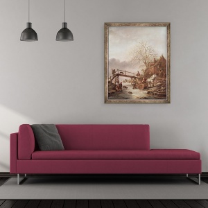 Tablou inramat - Isack van Ostade - O scena de iarna, 50 x 60 cm - Img 2