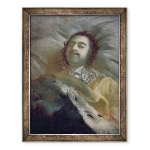 Tablou inramat - Ivan Nikitich Nikitin - Petru I 1672-1725 cel Mare pe patul de moarte, 70 x 90 cm
