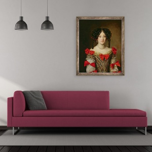 Tablou inramat - Jacob Ferdinand Voet - Portret De O Femeie, 50 x 60 cm - Img 2