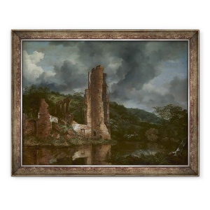 Tablou inramat - Jacob Isaaksz - Peisaj cu ruinele Castelului Egmond, 60 x 80 cm
