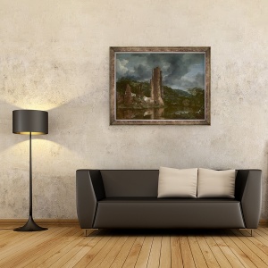 Tablou inramat - Jacob Isaaksz - Peisaj cu ruinele Castelului Egmond, 70 x 90 cm - Img 2