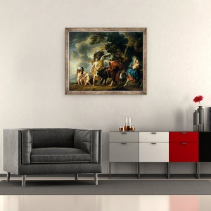 Tablou inramat - Jacob Jordaens - Zborul in Egipt, 70 x 85 cm - Img 2
