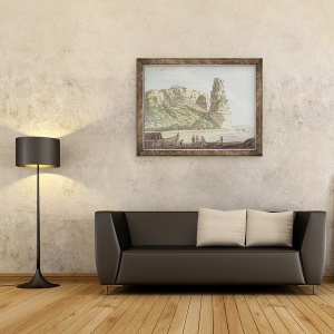 Tablou inramat - Jacob More - O priveliste la Terracina, 60 x 80 cm - Img 2