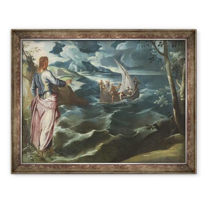 Tablou inramat - Jacopo Robusti Tintoretto - Hristos la Marea Galileii, 70 x 90 cm