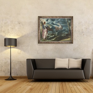 Tablou inramat - Jacopo Robusti Tintoretto - Hristos la Marea Galileii, 70 x 90 cm - Img 2