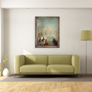 Tablou inramat - Jacques de Lajoue - Iarna, 60 x 80 cm - Img 2