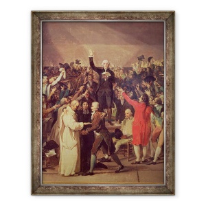 Tablou inramat - Jacques Louis David - Juramantul Terenului, 20 iunie 1789, detaliu al grupului din jurul lui Bailly, 70 x 90 cm