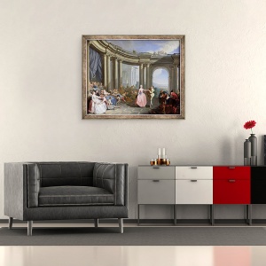 Tablou inramat - Jacques Sebastien Le Clerc - Menuet, 50 x 60 cm - Img 2