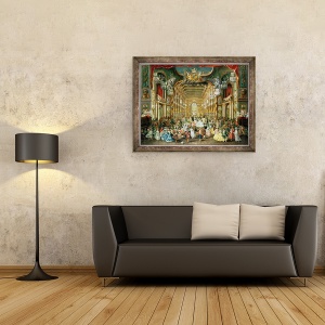 Tablou inramat - Jakob Rousseau - Balul mascat in Hoftheater, Bonn, 60 x 80 cm - Img 2
